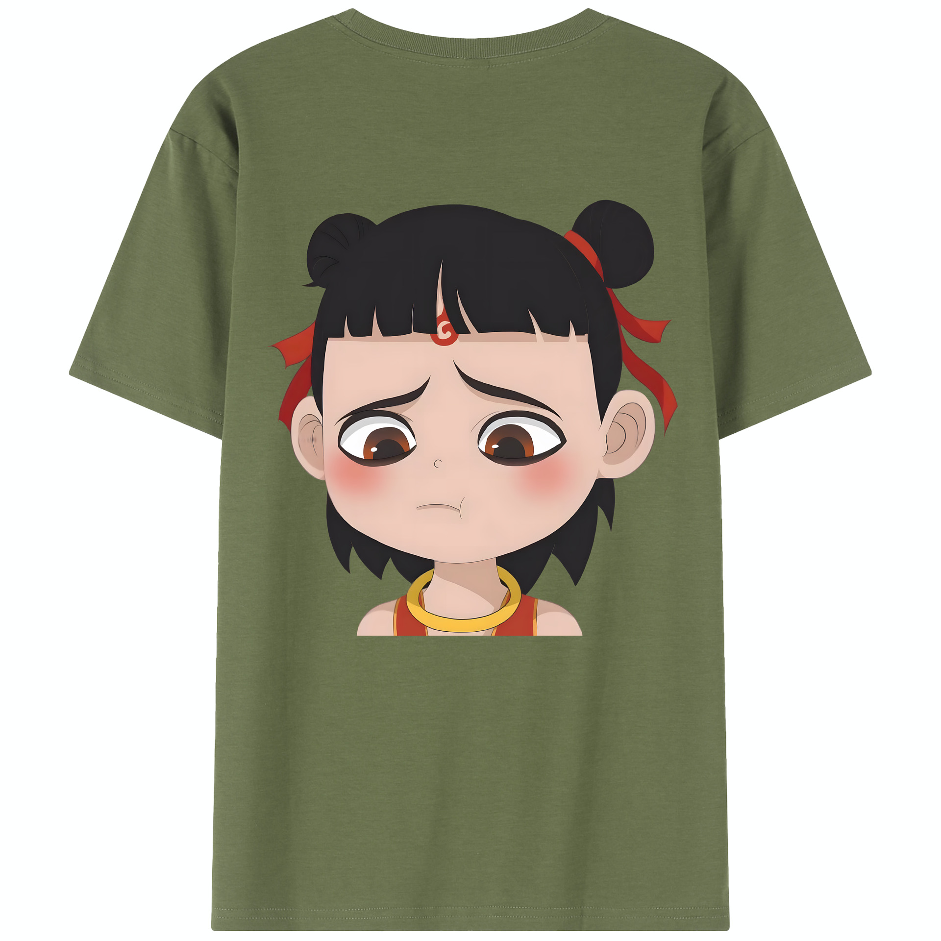 （画像用） Ne Zha 2 ナタ 魔童の大暴れ 綿100％半袖Tシャツ（背面プリント）